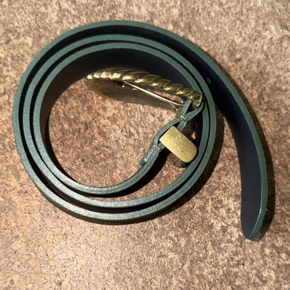 Vintage Italian Horn Inspired Brass Belt Buckle Set Mod. Dep. 10023